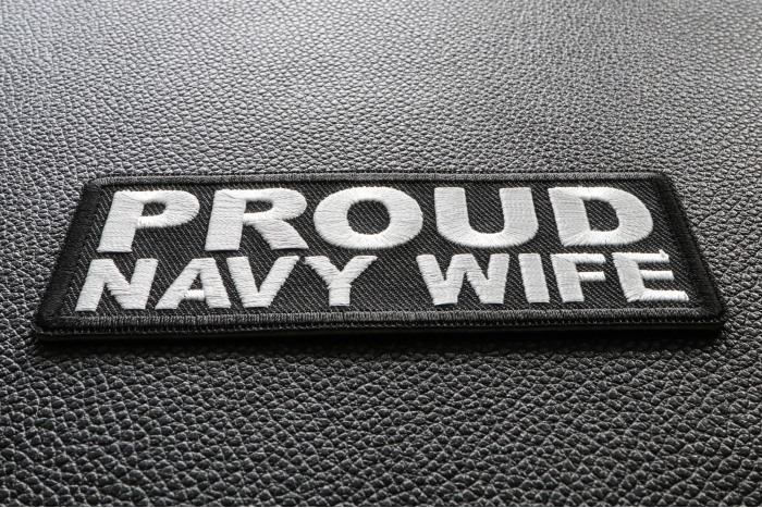 Proud Navy Wife Patch diagonal view