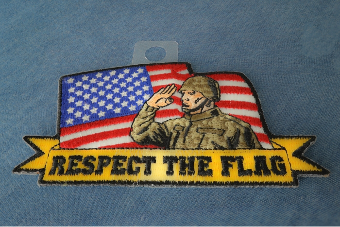 Saluting Soldier Patch diagonal view