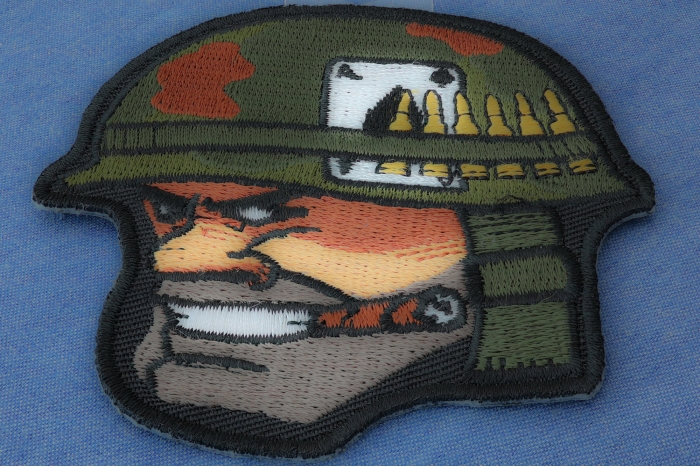 Soldier Smoking Cigar Patch diagonal view