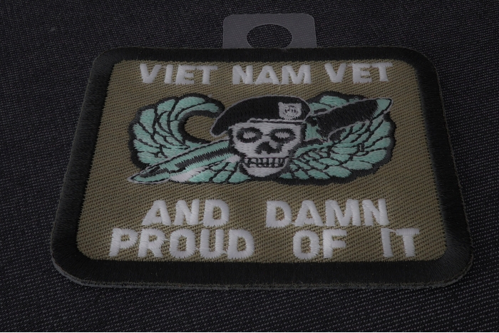 Vietnam Vet and Damn Proud Of It Patch diagonal view