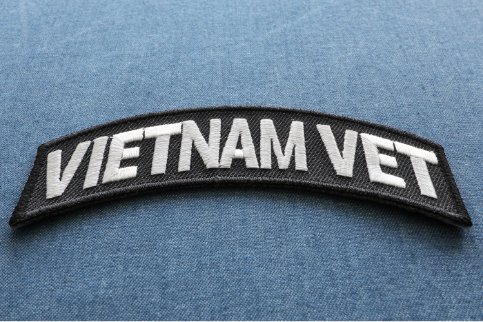 Vietnam Vet Patch White Rocker diagonal view