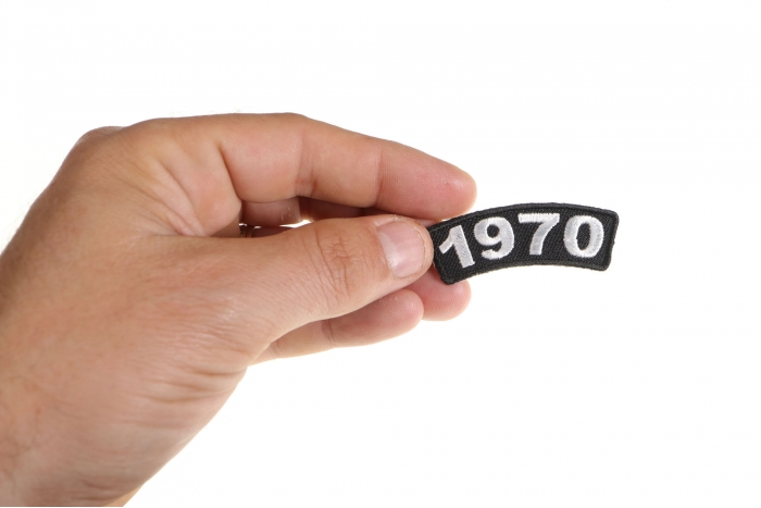 1970 Year Patch shown on hand for size comparison