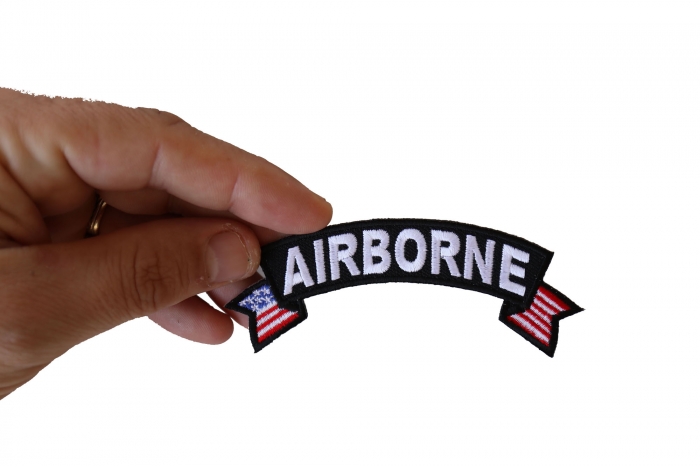 Airborne Patch, Military Patches shown on hand for size comparison