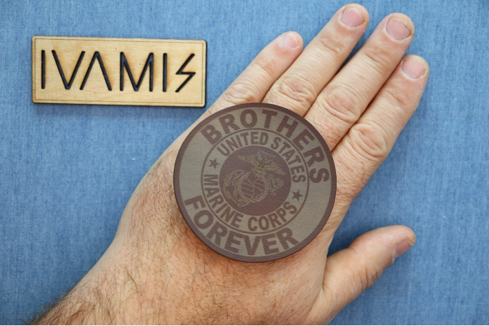Brothers Forever Marines Patch shown on hand for size comparison