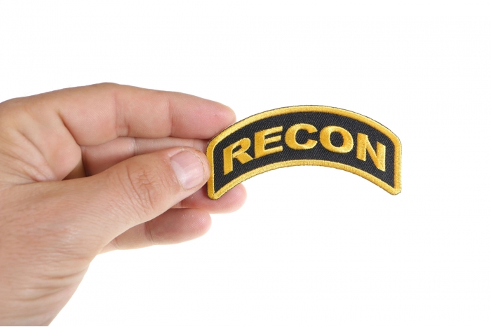 Recon Patch Rocker shown on hand for size comparison