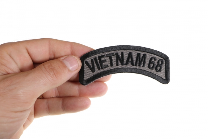 Vietnam 1968 Patch shown on hand for size comparison