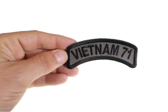 Vietnam 1971 Patch shown on hand for size comparison