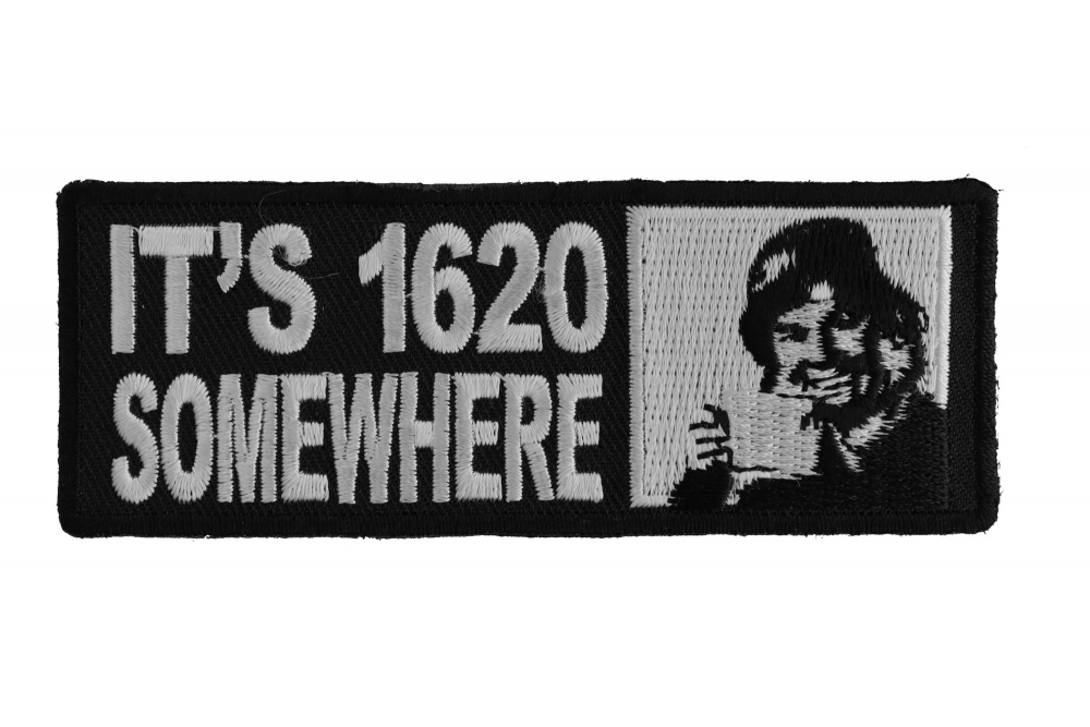 Its 1620 Somewhere Soldier With Cup Black and White Patch