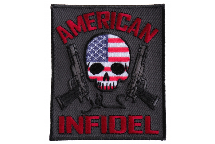 American Infidel Skulls and Guns  Patch