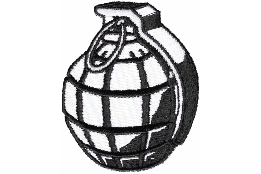 Black and White Hand Grenade Patch