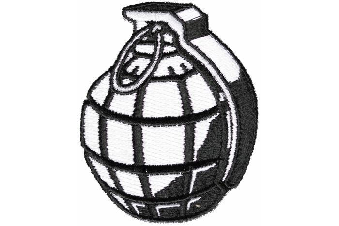 Black and White Hand Grenade Patch