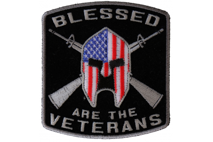 Blessed Are The Veterans American Flag Spartan Patch
