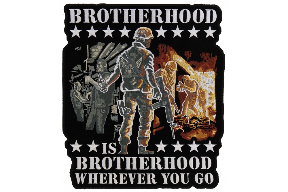 Brotherhood Biker Veteran Large Military Morale Patch