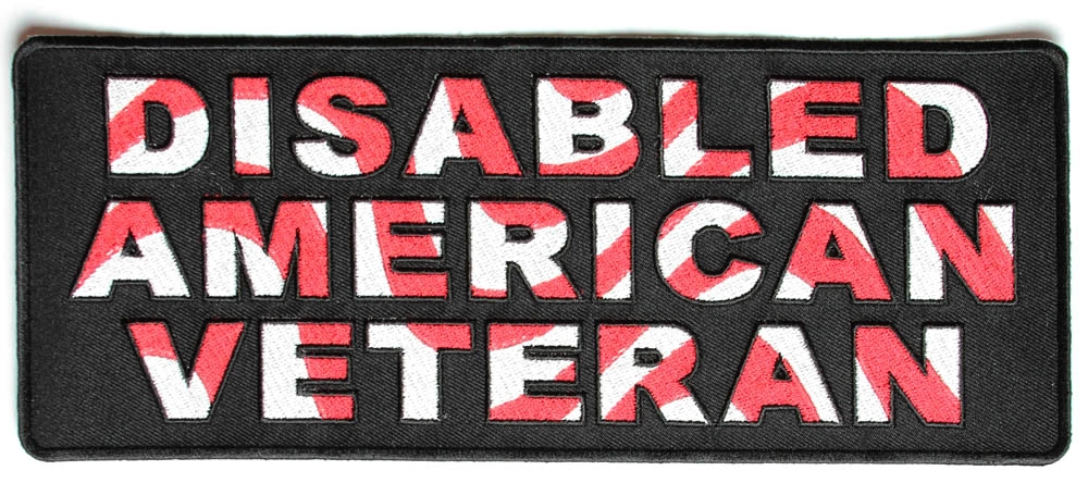 Disabled American Veteran Embroidered Iron on Patch