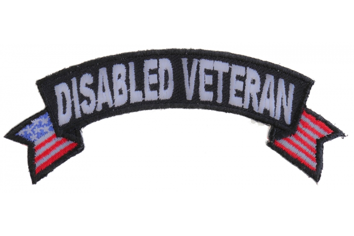 Disabled Veteran Patch with American Flag Tips