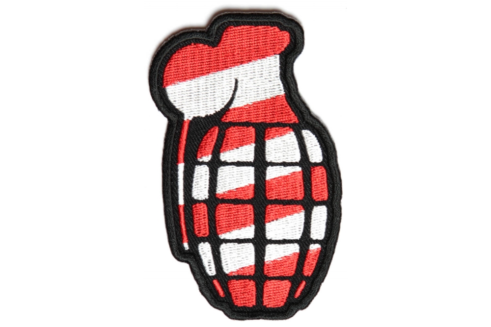 Grenade Patch Red White Stripes