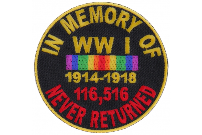 In Memory Of World War 1 Round Iron on Patch