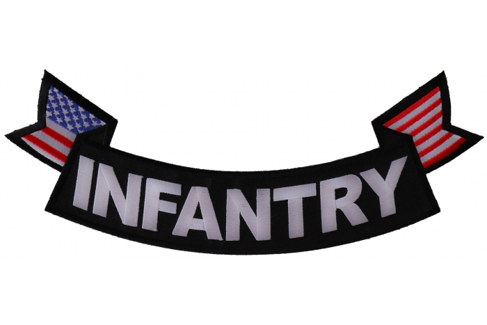 Infantry Large Lower Rocker Patch With Flags | Army Patches -TheCheapPlace