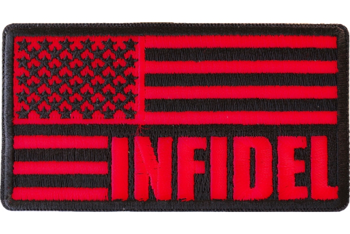Black and Red American Flag Patch INFIDEL