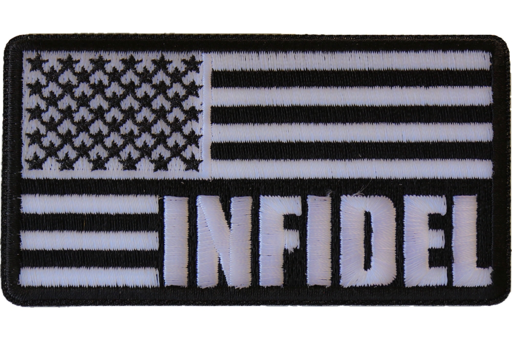 Infidel American Flag Black White Patch
