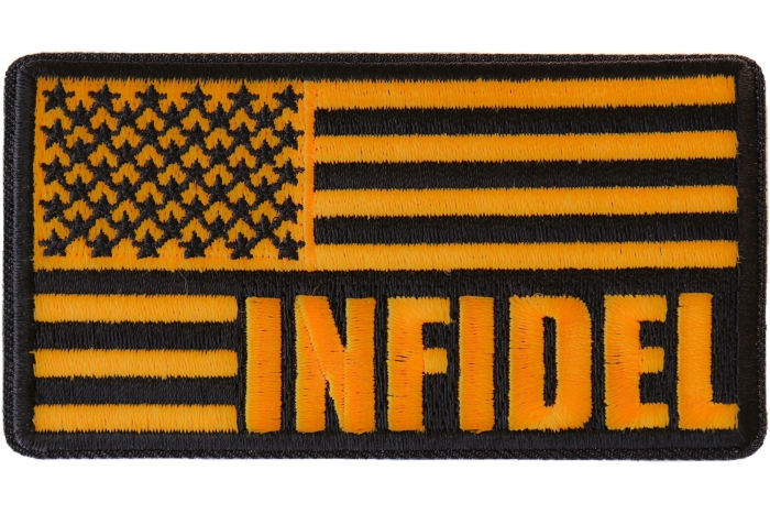 Infidel American Flag Black Yellow Patch