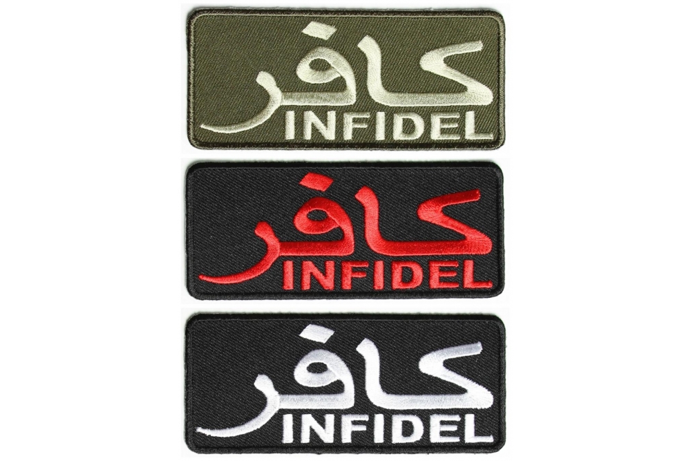 Infidel Patches Set Of 3 Black White and Subdued Green