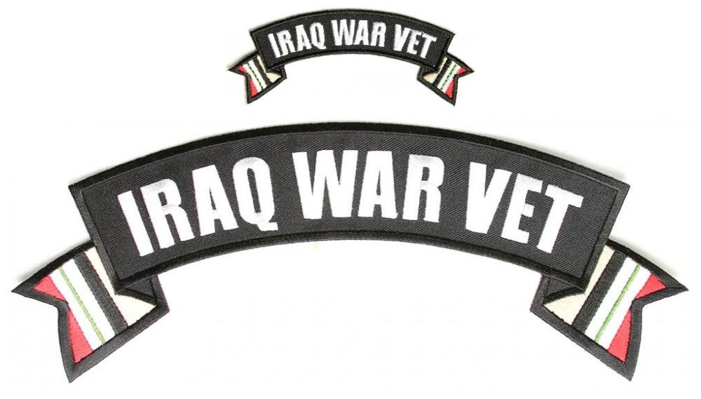 Iraq War Vet Patches Small and Large 2 Piece Rocker Patch Set