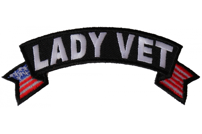 Lady Vet Small Flag Rocker Patch