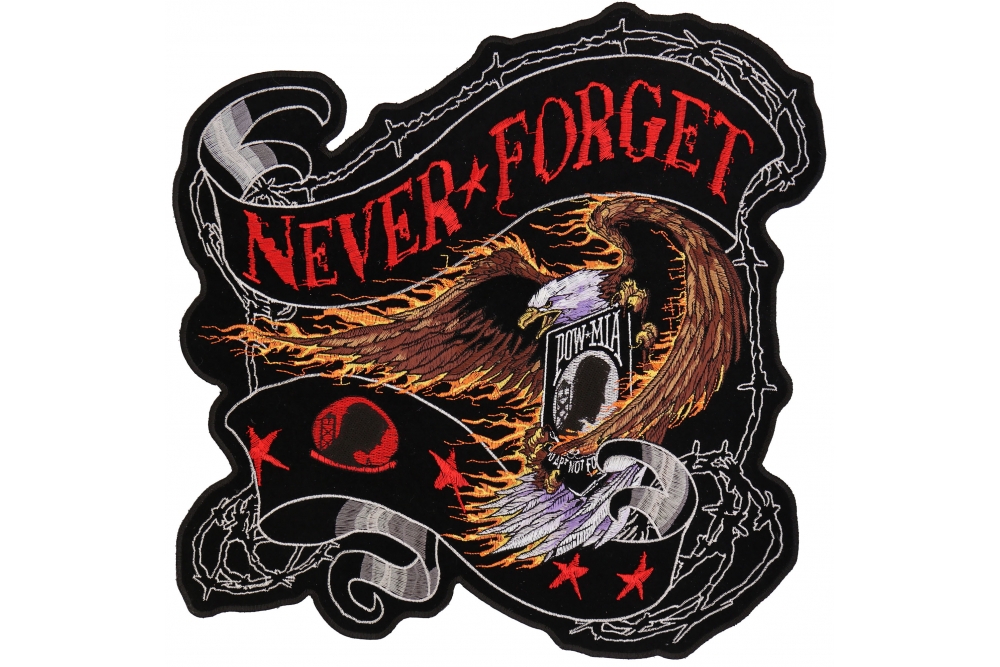 Never Forget POW MIA Eagle Patch Large Back Patch