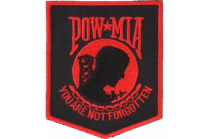 POW MIA Patch Black Red