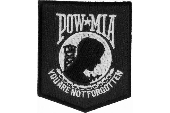 POW MIA Patch Black White