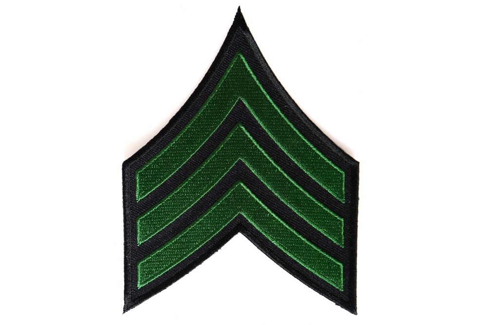 Sergeant Chevron Green Black Patch