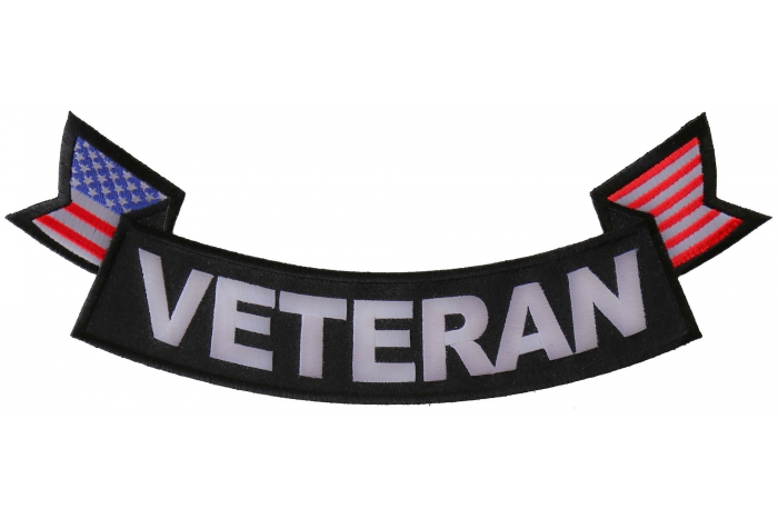 Veteran Patch, US Flag Large Rocker Patch by Ivamis Patches