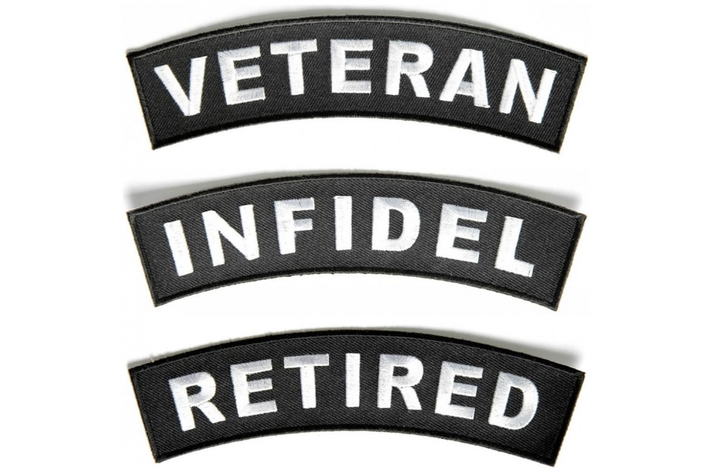 VETERAN INFIDEL RETIRED Rocker Inserts For Flag Rocker Patches