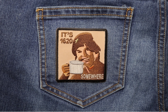 1620 Somewhere Camo Soldier Patch shown on jeans