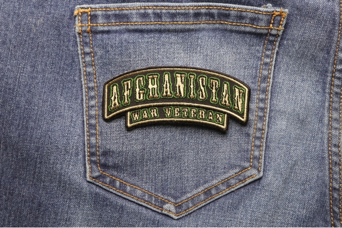 Afghanistan War Veteran Patch shown on jeans