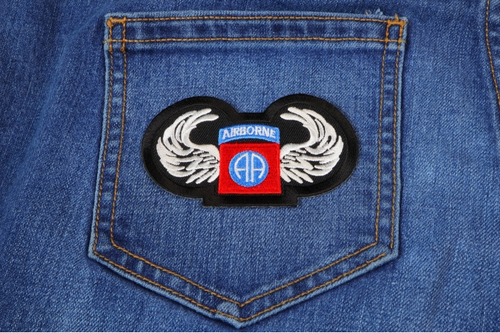 Airborne AA Patch shown on jeans
