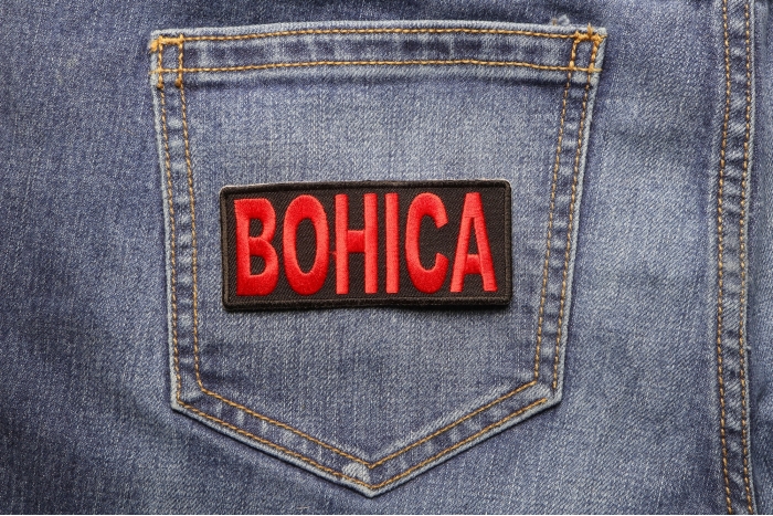 BOHICA Patch shown on jeans