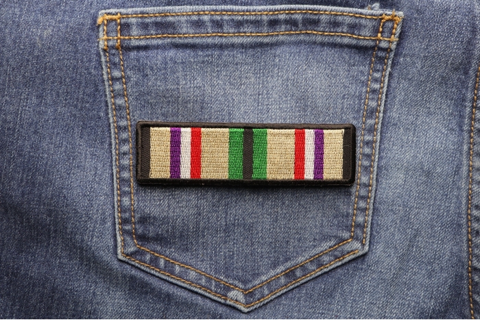 Desert Storm Campaign Ribbon Patch shown on jeans