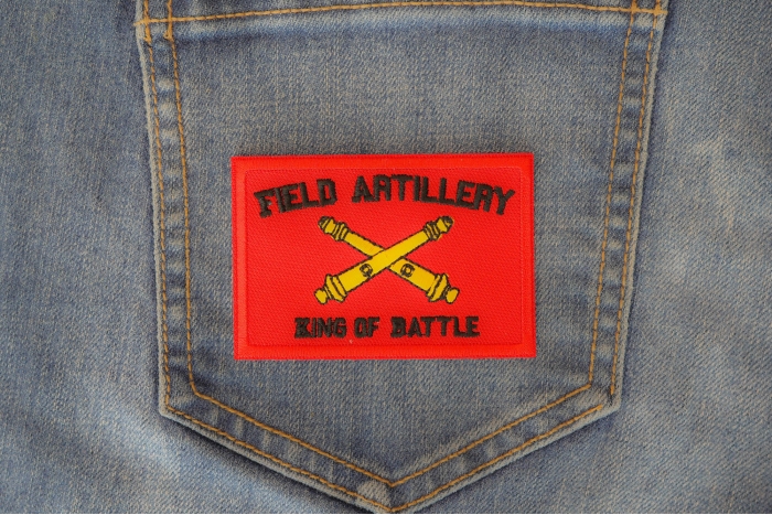 Field Artillery King of Battle Patch shown on jeans