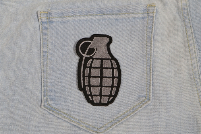 Grenade Patch shown on jeans