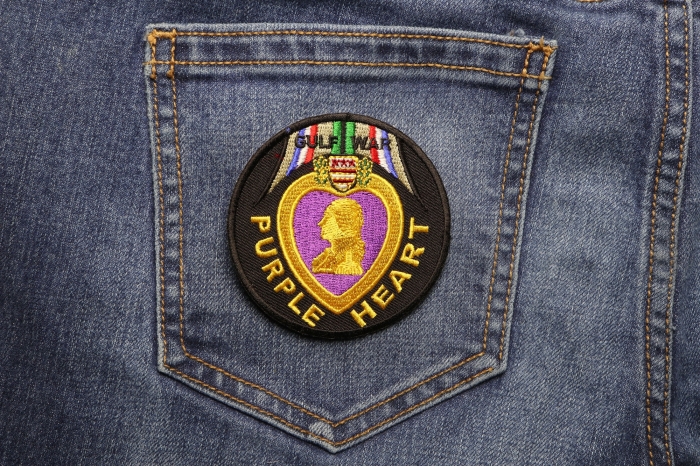 Purple Heart Patch - Gulf War - Embroidered - Sew or Iron on to Jackets shown on jeans