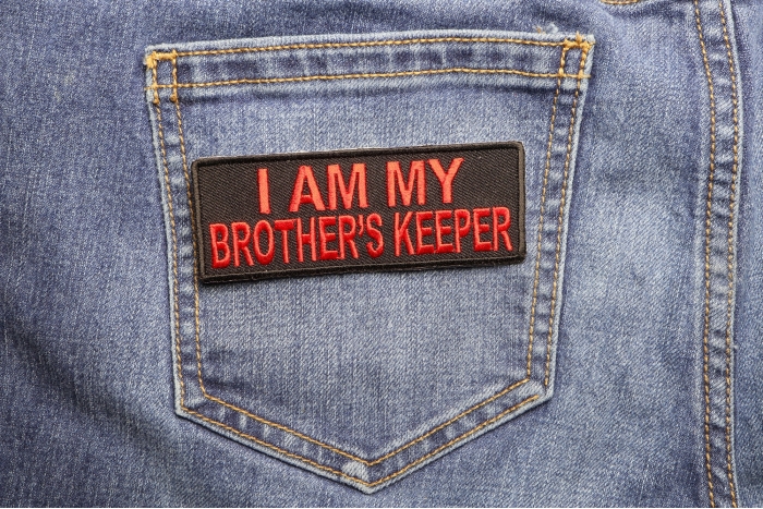 I Am My Brother's Keeper Patch shown on jeans
