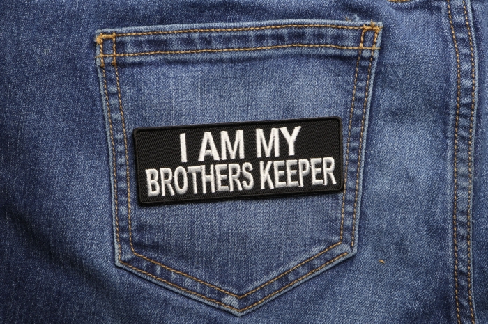 I Am My Brothers Keeper Patch shown on jeans