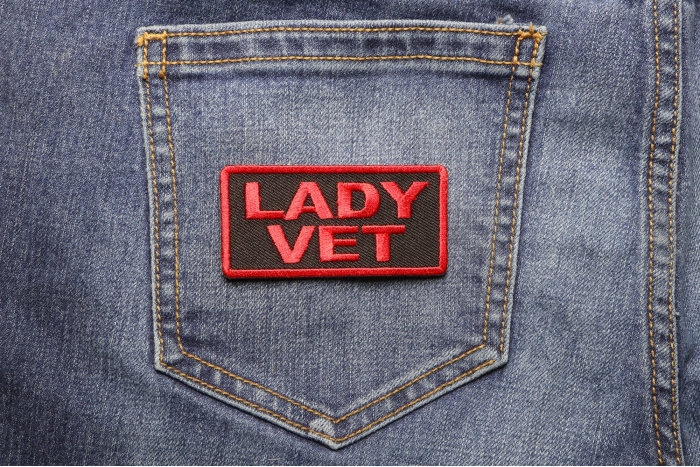 Lady Vet Patch shown on jeans