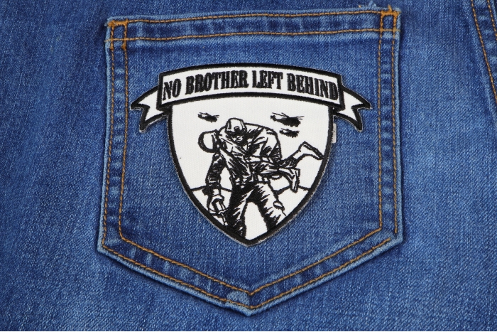 Vet Patch - No Brother Left Behind shown on jeans