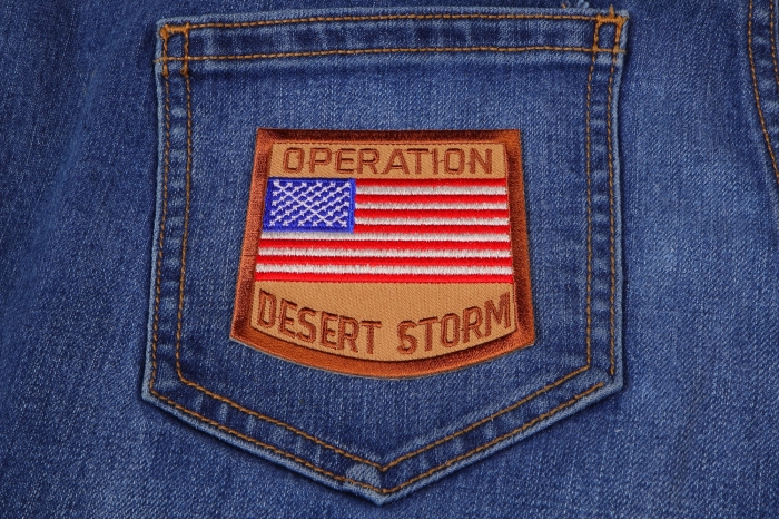 Operation Desert Storm Patch shown on jeans