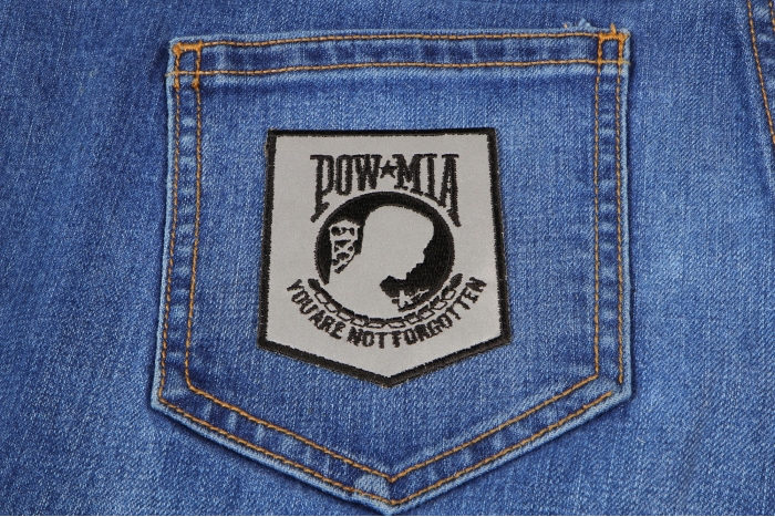 POW MIA Reflective Patch shown on jeans