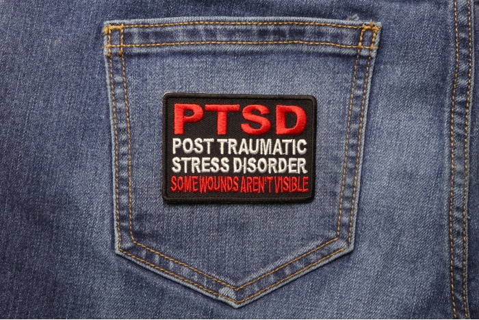 PTSD Patch For Vets - Some Wounds Are Not Visible shown on jeans