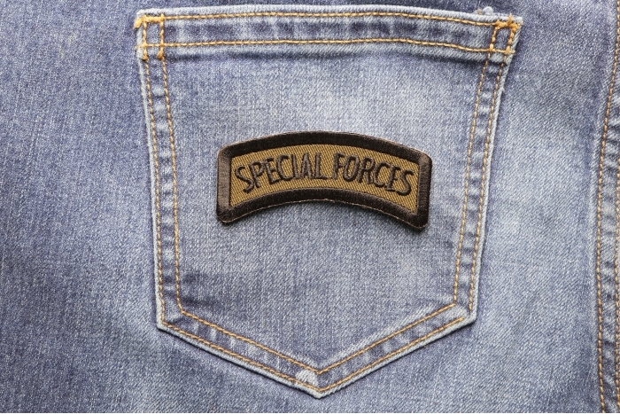 Special Forces Patch shown on jeans